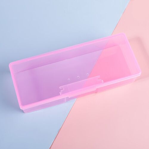 Manicure tool box rice bead box with hole makeup brush storage box manicure box transparent color jewelry box empty box