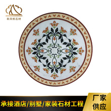 水刀拼花图 客厅玄关过道抛金砖 中式古典走廊拼花艺术地板砖供应