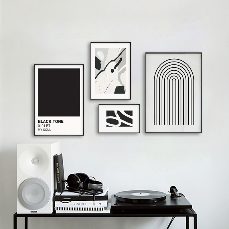 Photo modern minimalist living room abstract decorative painting sofa background multi-joint hanging painting Hotel B & B entrance hanging painting