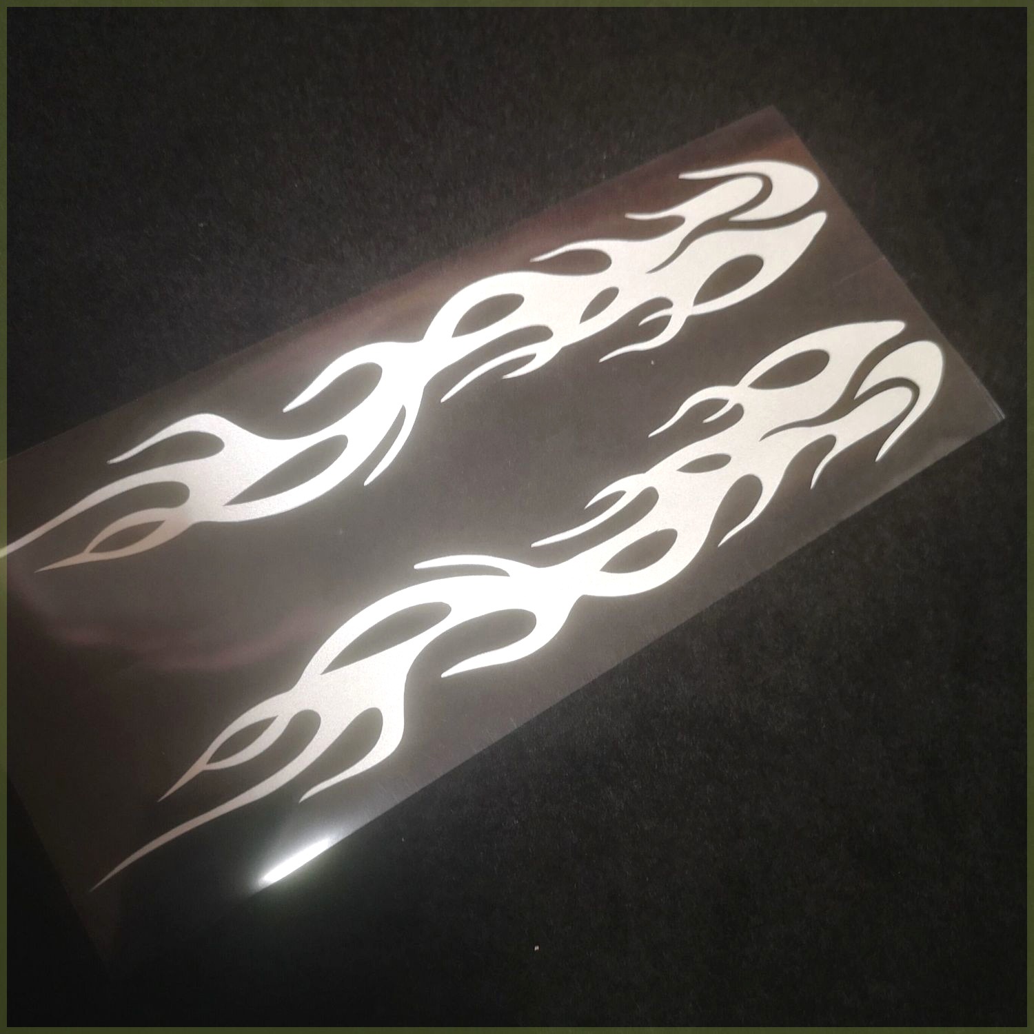 Small 24cm + silver white reflective fire strip A pair