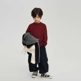 2025秋冬童装新款儿童基础百搭长袖T恤男童柔软保暖半高领打底衫
