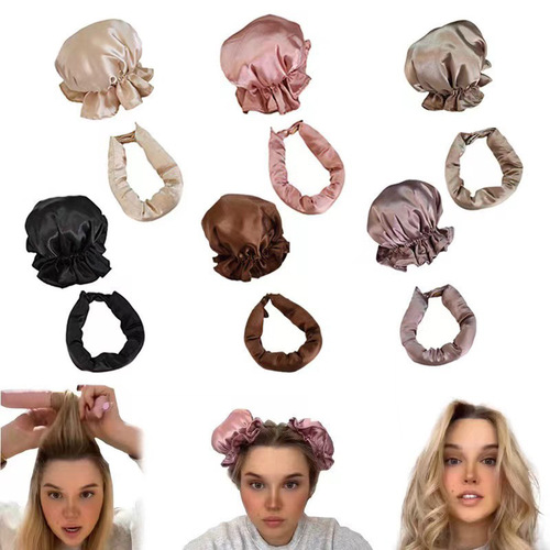 100% mulberry silk heatless curling iron curling iron curling cover set Amazon cross-border new product large curly waves