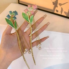 Chao Xian Ling Hua Hairpin for Women, Summer Hair Accessories, Simple Modern Round Hairstyle Decor, Mochi Hairpin, Forest System temperament, Updo Magic