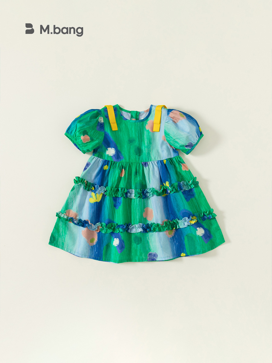 Ropa infantil Youbao, conjuntos para hermanos, camisa con estampado de grafiti, vestido para niñas, vestido de princesa con efecto tie-dye, traje informal para niños