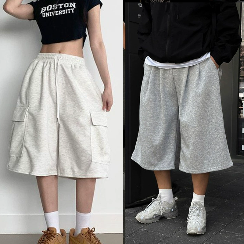 Весенне-осенние мужские свободные брюки для бега, повседневные домашние длинные серые модные вязаные спортивные штаны с завязками