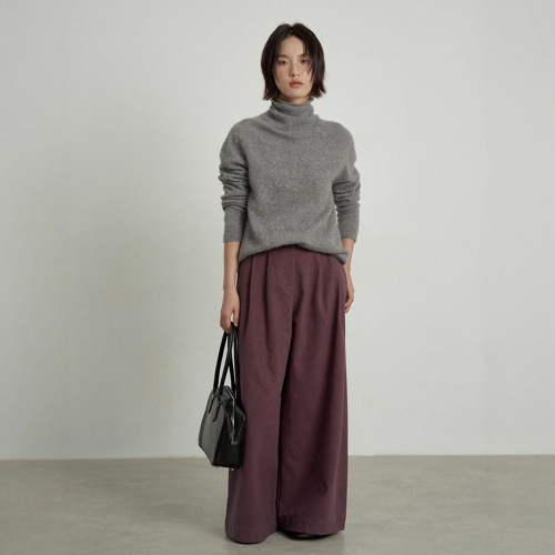 Love and Nancy Thirteen Lines 2024 Winter Turtle Collar Raccoon Raw Velvet Seamless One-piece Super Atmosphere Sweater 31008