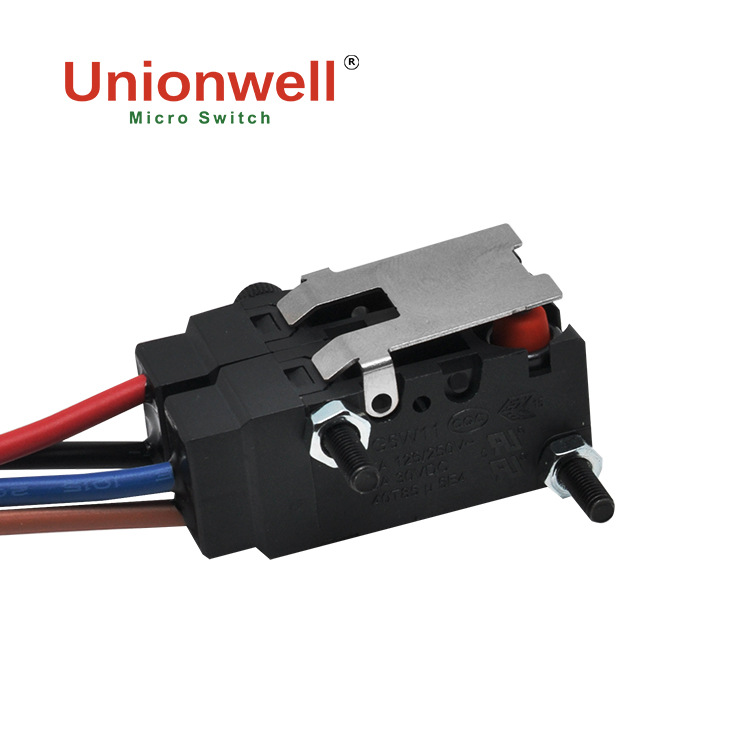Unionwell电动汽车充电口盖防水带线微动开关 充电枪ip67微动开关
