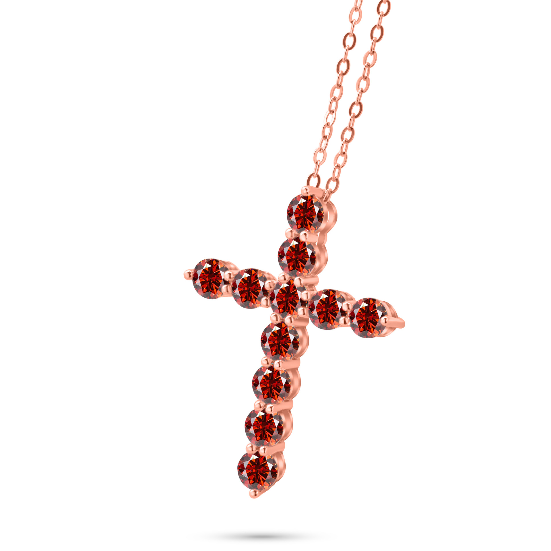 3mm - 4mm collar de cruz de color azul de piedra de mozanita de plata esterlina de lujo ligero collar clavícula colgante de cruz