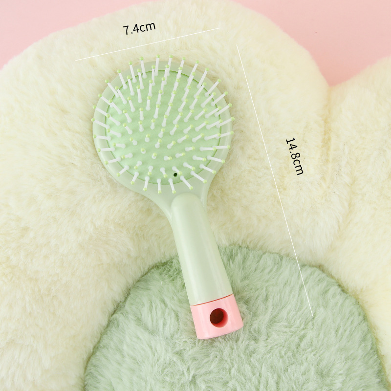 かわいい漫画エアクッションヘアコームヘッドマッサージポータブルヘアスムージングコームガールハートエアバッグコームミラー一体型ヘアコーム|undefined