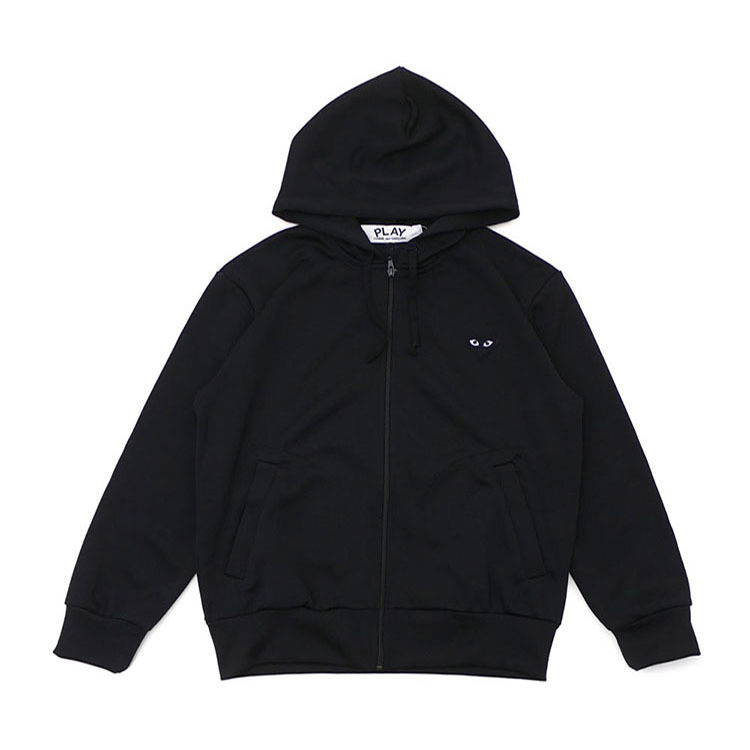 Cross-Border Japanese-Style Trendy Brand Play Couple Hooded Sweatshirt with Small Black Heart Embroidery, Autumn and Winter Long-Sleeve Fleece Sweatshirt