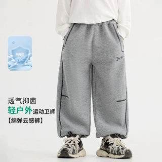 男童秋季韩范灰色运动卫裤2026新款儿童裤子超好看宽松直筒休闲裤