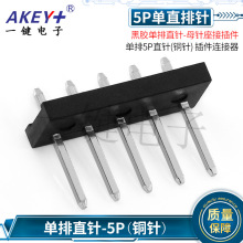 直针排排母针座接插件 单排5P直针(铜针) 直插插件连接器