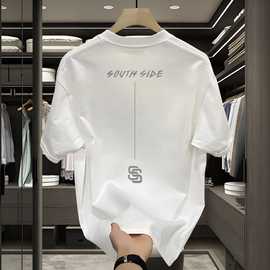 2025新款重磅棉短袖T恤青年男女款夏季ins潮牌宽松圆领衣服男装