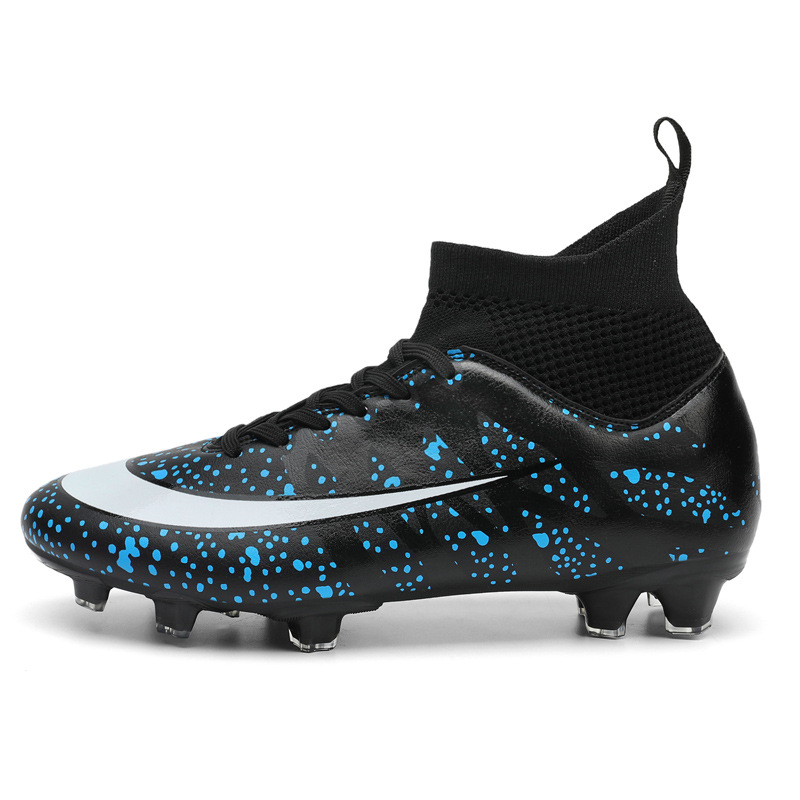 Transfronterizo nuevos zapatos de fútbol hombres y mujeres transpirables de color de Pato Mandarín alto-top largo y corto zapatos de fútbol de uñas hierba más tamaño zapatos de entrenamiento