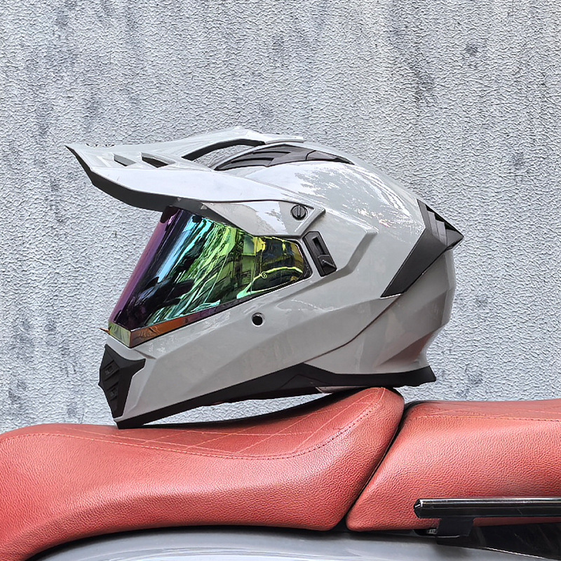 Cascos de Motocicleta Transfronterizos, Cascos de Carretera, Cascos de Una Sola Lente para Hombres y Mujeres, Cascos Integrales de Rally para Carretera y Todoterreno, Cascos para Viajes de Larga Distancia en Motocicleta