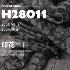春夏仙气雪纺皱褶水墨印花布料服装连衣裙童装汉服面料H28011