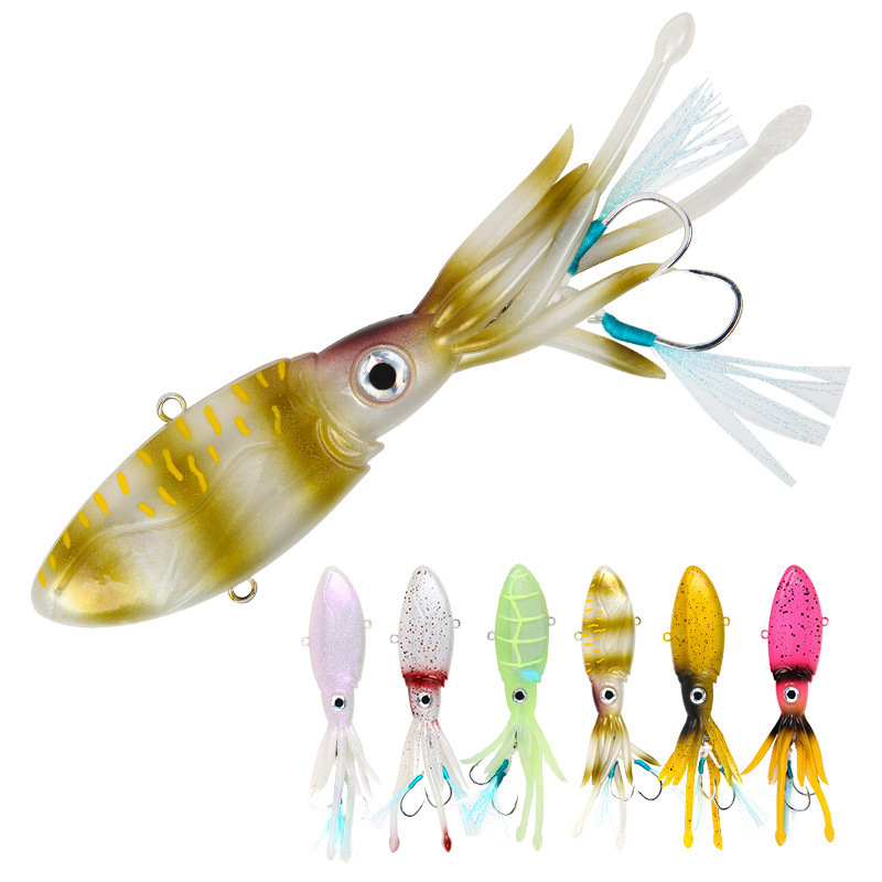 90G130G Deep-Sea Lure Large Vib Squid Sea Fishing Boat Fishing Trolling Squid Fishing Lure