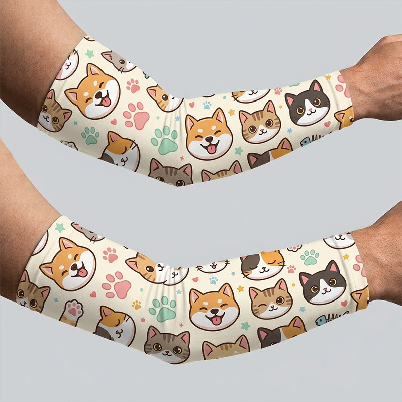 Source factory pet hospital supplies and accessories, cute pet illustrations, summer ice silk sunscreen sleeves, custom-made and processed according to your design