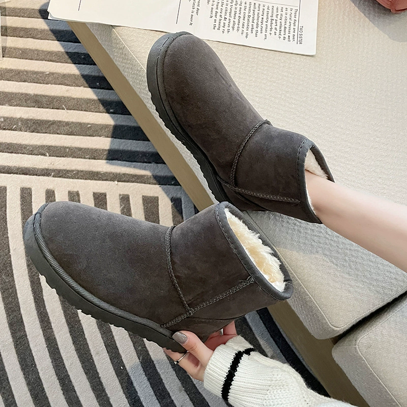 Spot manufacturer 2024 new women's frosted snow boots winter new women's winter shoes women's warm low-top women's cotton shoes