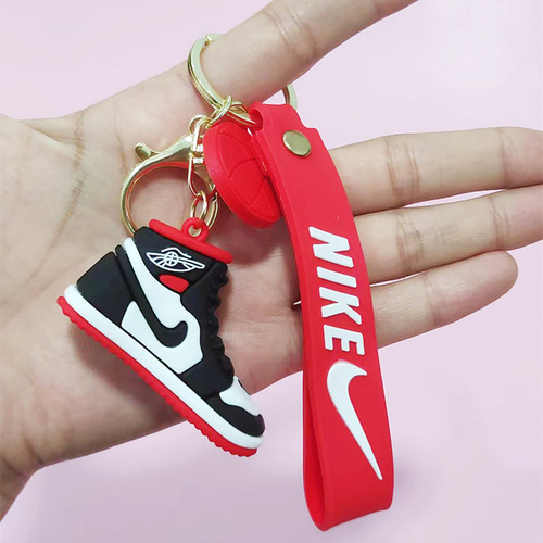 Cartoon AJ 3D Basketball Shoes Keychain, Simulated Trendy Shoes Keychain, Couple Bags Hook Decor, Pinball Machine Charm