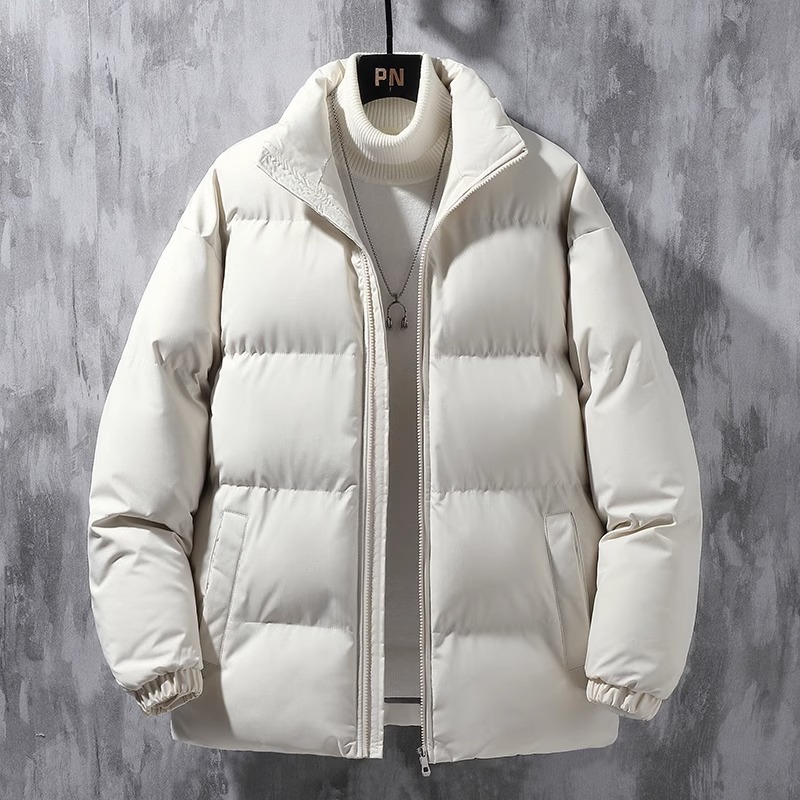 Abrigo de algodón acolchado para hombres 2023 otoño e invierno nuevo abrigo corto acolchado de algodón de moda abrigo de pan de marca de moda engrosado collar de pie chaqueta acolchada de algodón