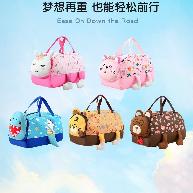 Cute Cartoon Kidsren's Travel Bag Large Capacity Crossbody Bag Diving Cloth Boys and Girls Handbag Primary School Student Backpack
