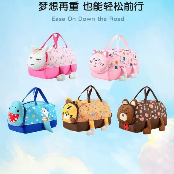 Cute Cartoon Kidsren's Travel Bag Large Capacity Crossbody Bag Diving Cloth Boys and Girls Handbag Primary School Student Backpack