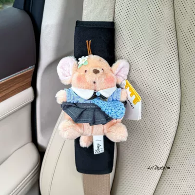 Sürətlər qutusu və əl tormozu başlıqları — Bean Flower Car Seatbelt Shoulder - black-velvet-shoulder-pads-blue-school-uniform-blue-bag-authentic-little-bean-flower-single