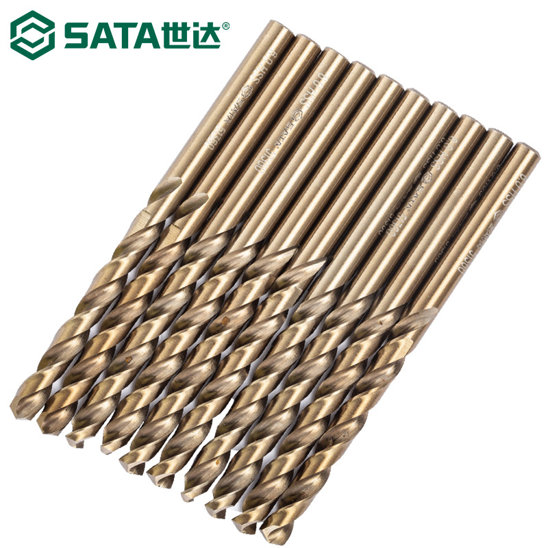 世达52400麻花钻直柄组套电钻配件含钴M15高速钢5支装10.0mm