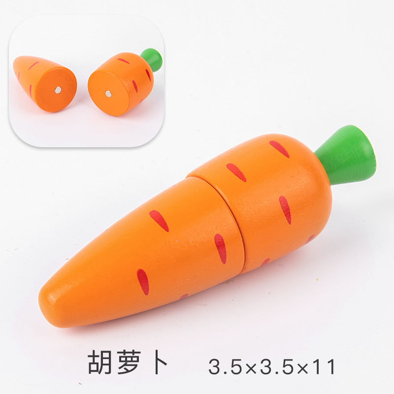 Los niños juegan casa cocina juguetes madera magnética verduras y frutas cortar madera frutas y verduras a granel traje al por mayor