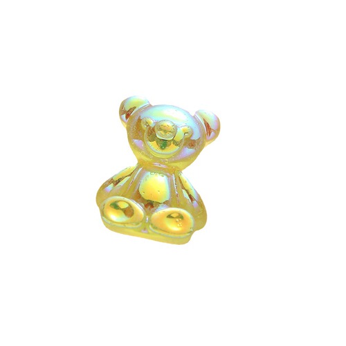 Electroplated bear creative resin diy jewelry accessories materials stationery mobile phone case accessories headwear necklace pendant