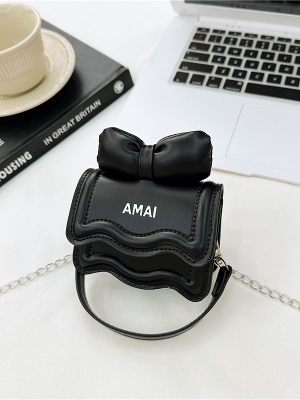 Primavera nuevo estilo coreano mini bolso de hombro de los niños pu arco cadena mensajero bolsa de hombro de las niñas bolsa padre-niño bolsa