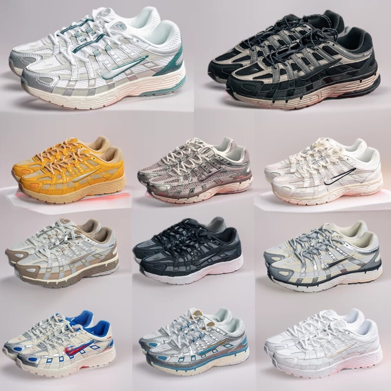 Putian shoes pure original p-6000 men's sports shoes dad shoes mesh breathable women's couple running shoes retro silver gray