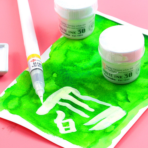 Japanese Sumi-e Waterproof White Ink Liquid Watercolor Opaque Correction Liquid 30ML High-Gloss Water-Soluble Ink