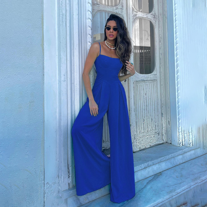 YJ25056 Tik Tok nuevo tirante de pierna ancha mono mujer moda europea y americana mono casual