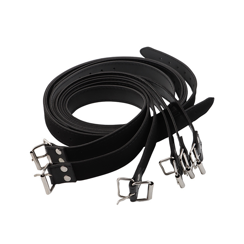 Leather Restraint Strap Set, 7-Piece Bondage Kit with Split-Leg Straps — detail image 2