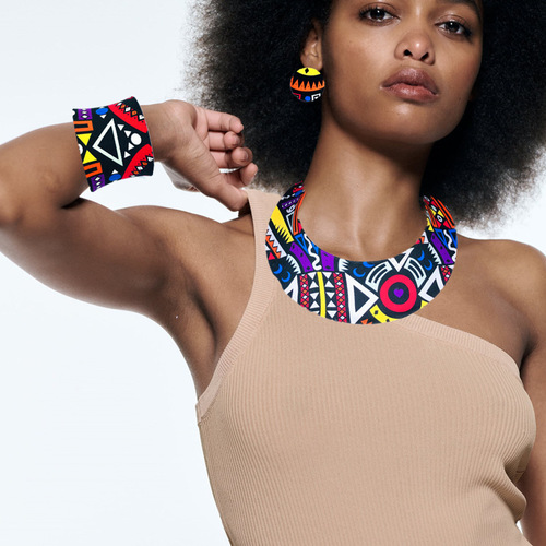 African Beaded Necklace Set of Three, Kent Exaggerated Choker, Amazon Cross-border Accessory