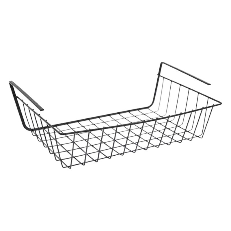 Estudiante universitario dormitorio artefacto de cabecera creativo colgante cesta de almacenamiento de compartimento de hierro sin perforar estante de almacenamiento de dormitorio cesta de almacenamiento
