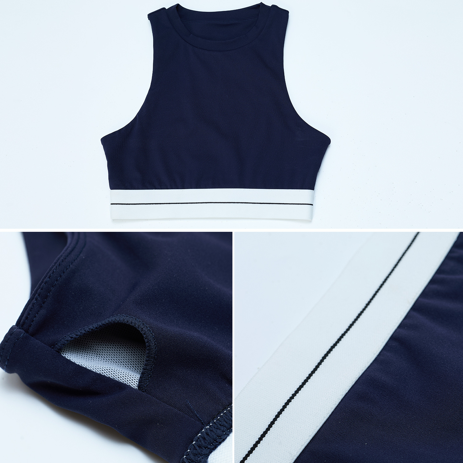 Chaleco deportivo de fitness para correr de alta intensidad europeo y americano, ropa interior deportiva a prueba de golpes para mujer, ropa de yoga ajustada en contraste