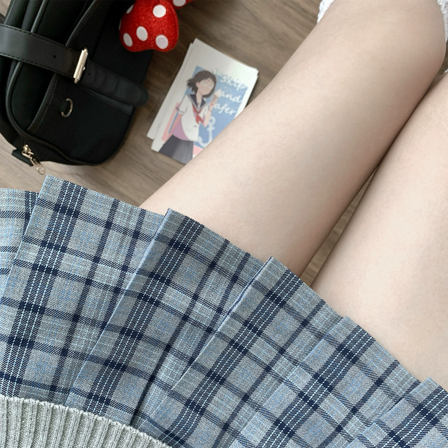 Оригинальная юбка в клетку JK [You], аутентичная японская школьная форма, сине-серая юбка-полусолнце в клетку