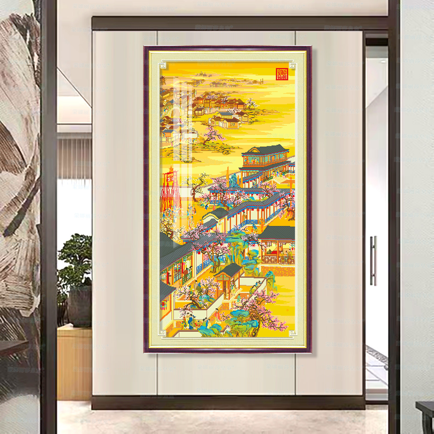 Monalisa Royal punto de cruz Yongzheng Diciembre-Lunar enero nuevo chino pintura decorativa bordado hecho a mano