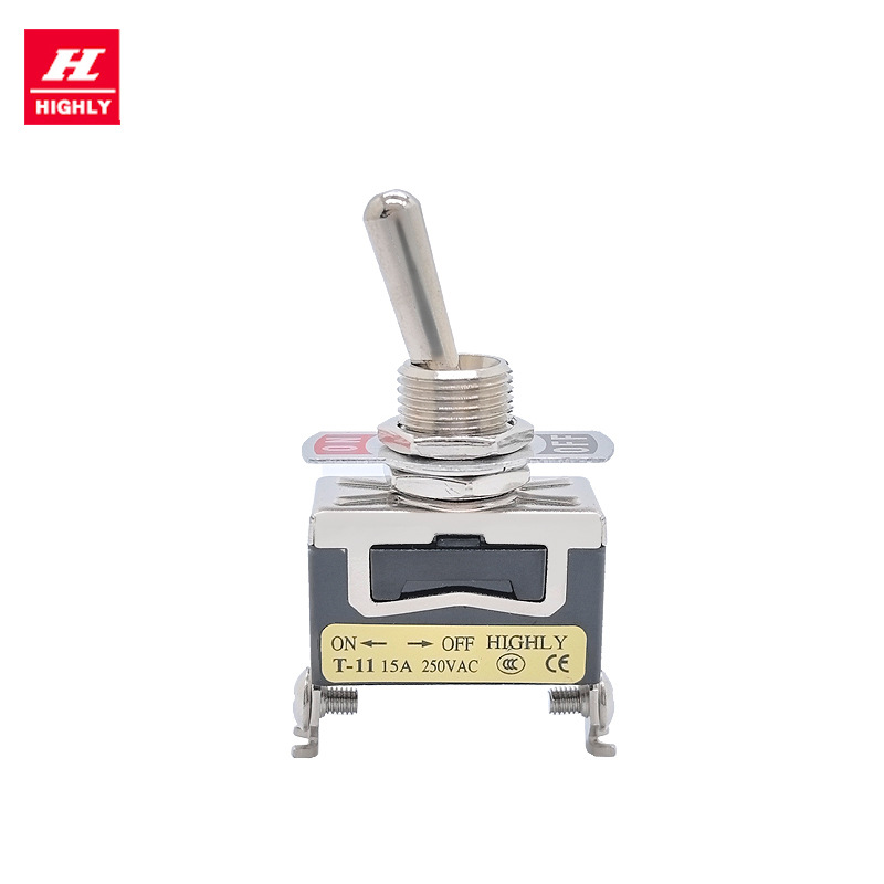 台湾HIGHLY海立T-11BS/CS/AS-UL钮子摇臂拨动开关 螺丝焊插脚UL认