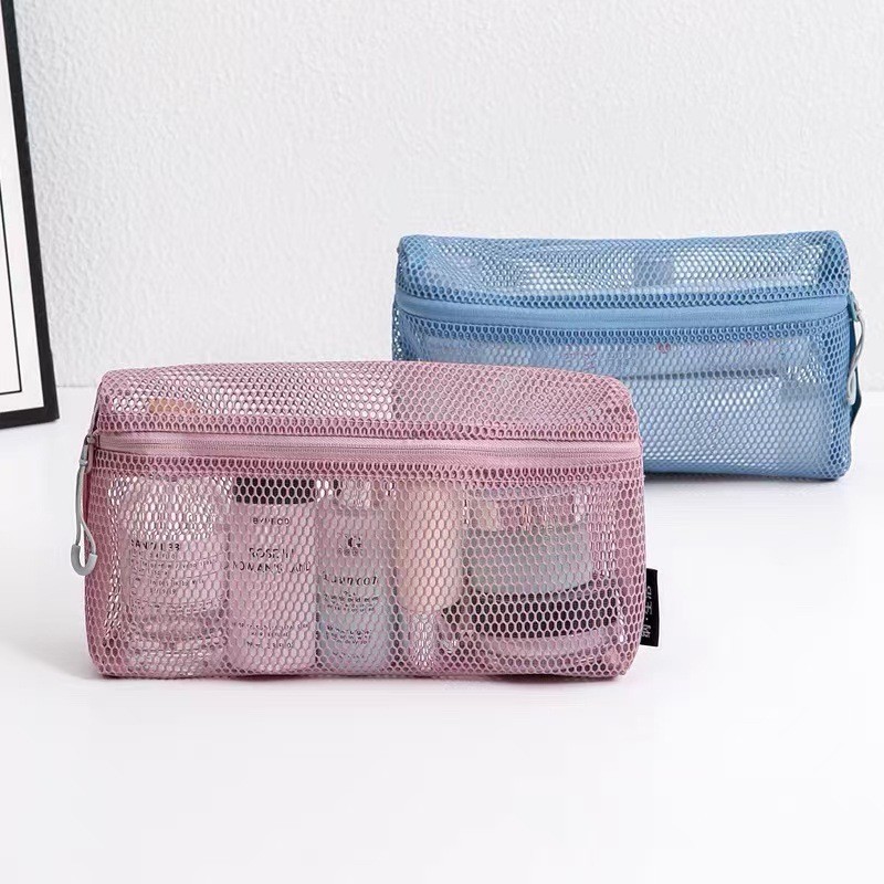 2024 nueva bolsa de cosméticos de nailon para mujer bolsa de lavado de viaje de malla portátil bolsa de almacenamiento bolsa de cosméticos bolsa de almacenamiento