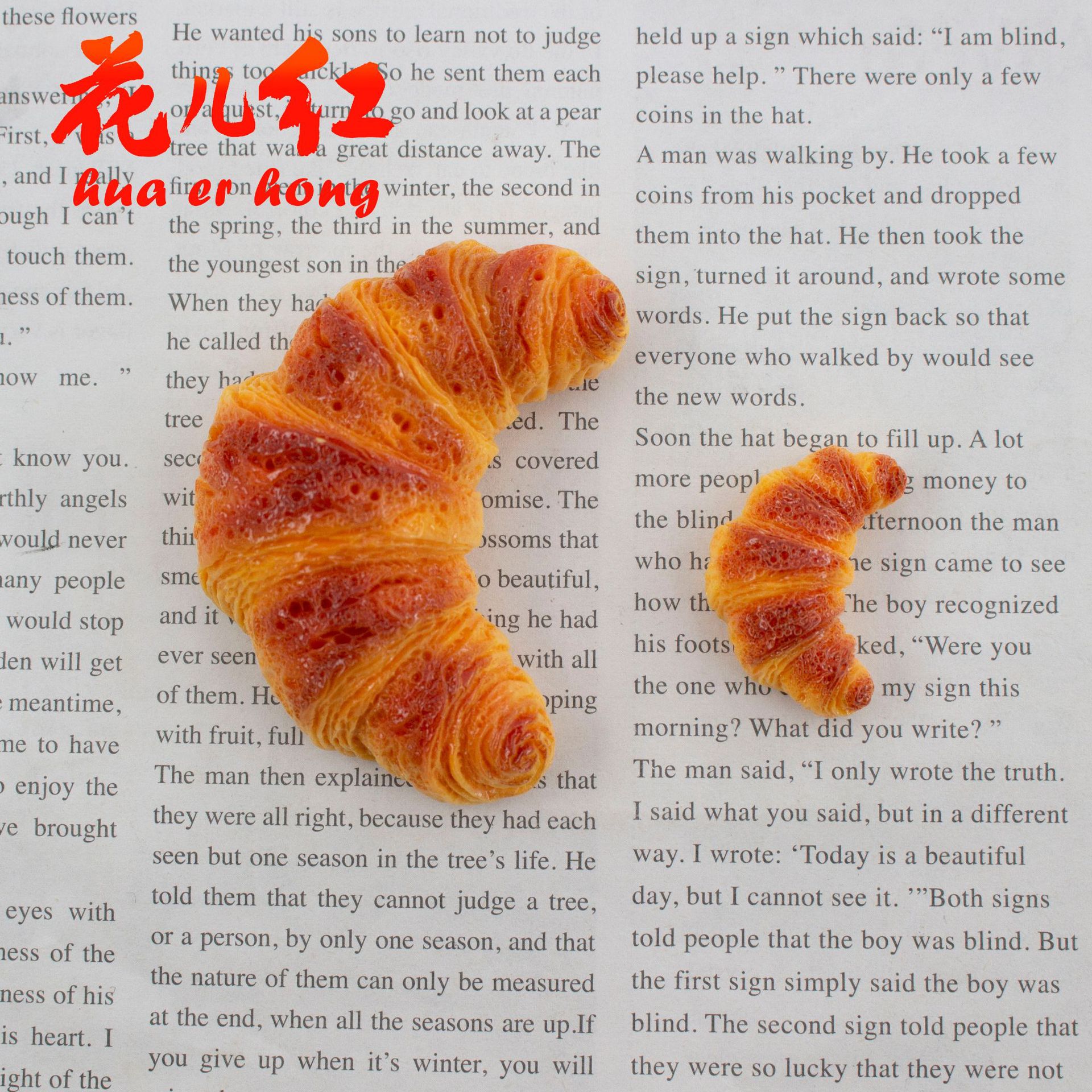 Simulated Croissant Food Toy DIY Cream Glue Resin Jewelry Accessories Hair Accessories Pendant Ornaments Refrigerator Stickers