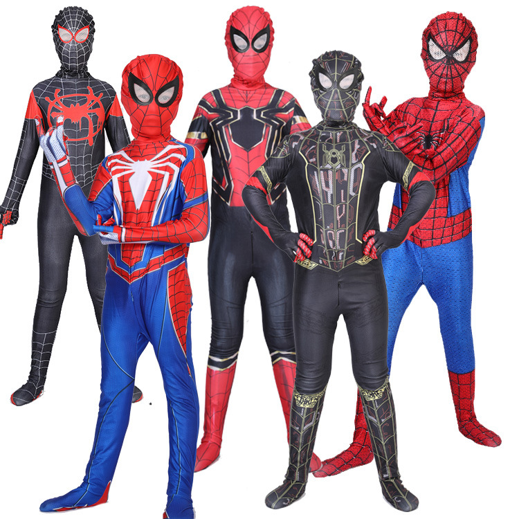 儿童蜘蛛侠紧身衣连体套装迈尔斯钢铁蜘蛛侠衣服英雄远征cos服装