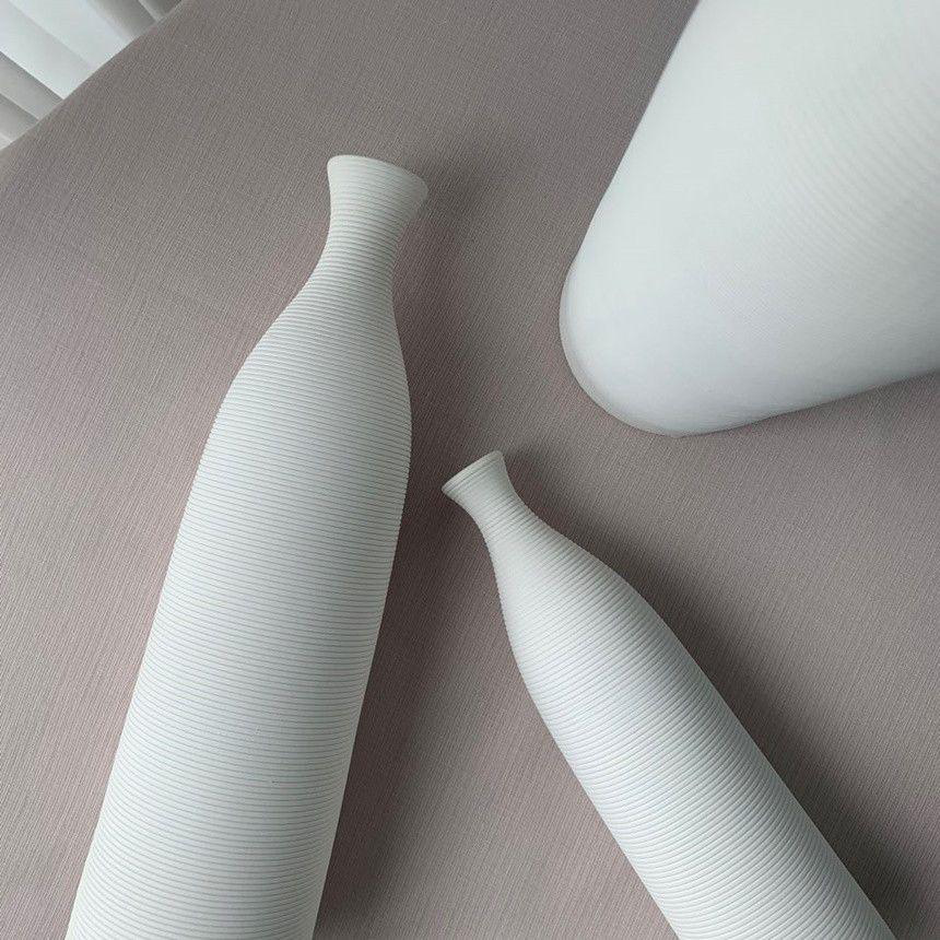 Estilo silencioso decoración ins Bed & Breakfast llanura embrión de cerámica jarrón blanco personalidad flor seca arreglo floral decoración del hogar