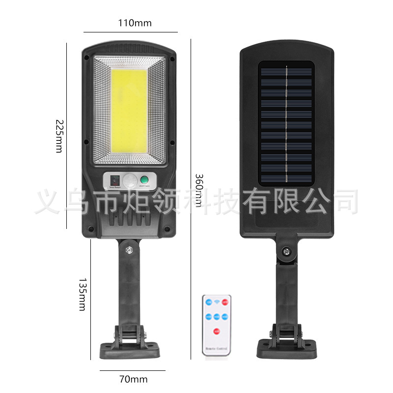 Luz de calle solar transfronteriza al aire libre nueva lámpara de pared de jardín con sensor de cuerpo humano impermeable LED control remoto lámpara de mesa de jardín
