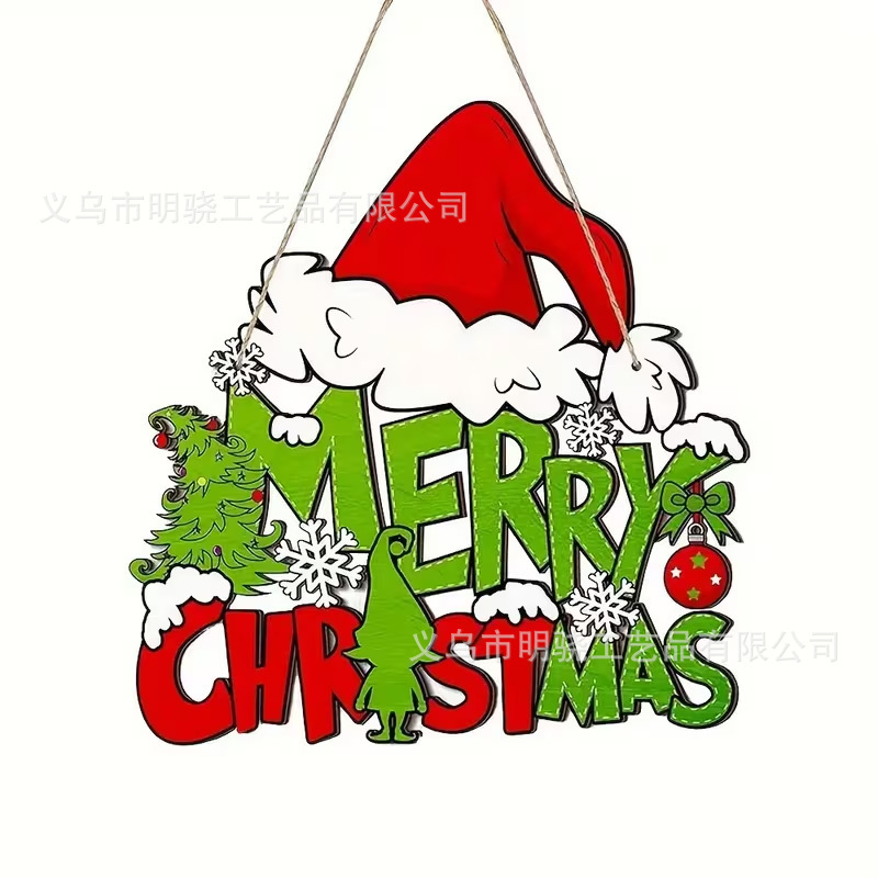 Amazon's best-selling cross-border Christmas wooden sign, Christmas tree decorations, front door Grinch party decoration supplies Amazon's best-selling cross-border Christmas wooden sign, Christmas tree decorations, front door Grinch party decoration supplies