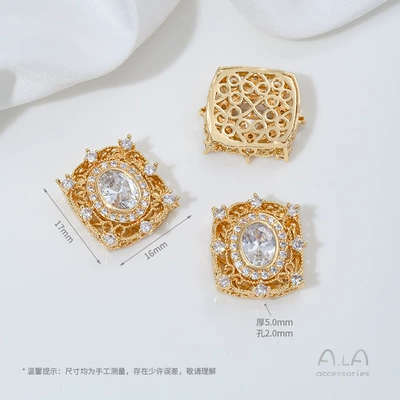 Bracelet Necklace Jewelry Accessories, Zərgərlik ara hissələri - z448-17-f-type-14k-white-zirconium-1-piece