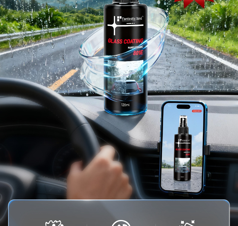 Car Glass Rainproof Spray Rearview Mirror Rainproof Film Artifact Front Windshield Reversing Mirror Reflector Water Repellent
